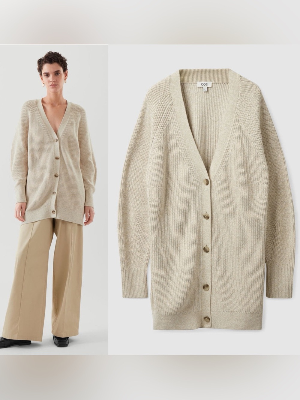 COS Longline V-Neck Cardigan